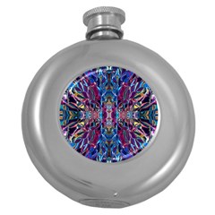 Cobalt Blend Round Hip Flask (5 Oz) by kaleidomarblingart