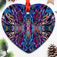 Cobalt Blend Heart Ornament (two Sides) by kaleidomarblingart