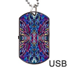 Cobalt Blend Dog Tag Usb Flash (one Side) by kaleidomarblingart