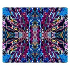 Cobalt Blend Two Sides Premium Plush Fleece Blanket (small) by kaleidomarblingart