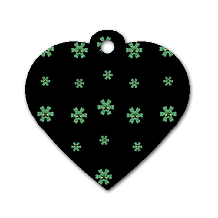 I Love Guitars In Pop Arts Blooming Style Dog Tag Heart (Two Sides)