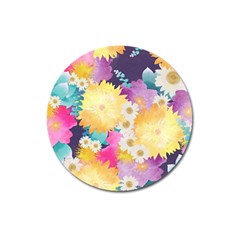 Watercolors Flowers Magnet 3  (round) by LalyLauraFLM