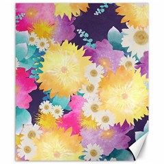 Watercolors Flowers Canvas 8  X 10  by LalyLauraFLM