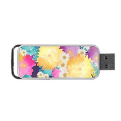 Watercolors Flowers Portable Usb Flash (two Sides) by LalyLauraFLM