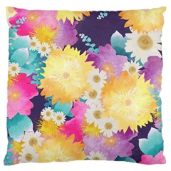 Watercolors Flowers Standard Premium Plush Fleece Cushion Case (two Sides) by LalyLauraFLM