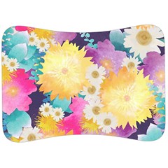 Watercolors Flowers Velour Seat Head Rest Cushion by LalyLauraFLM