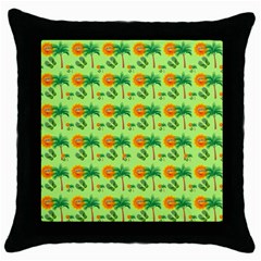 Summer Fun Pattern Throw Pillow Case (black) by LalyLauraFLM