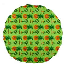 Summer Fun Pattern Large 18  Premium Round Cushions by LalyLauraFLM