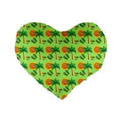 Summer Fun Pattern Standard 16  Premium Heart Shape Cushions by LalyLauraFLM