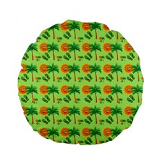 Summer Fun Pattern Standard 15  Premium Flano Round Cushions by LalyLauraFLM