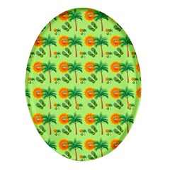 Summer Fun Pattern Oval Glass Fridge Magnet (4 Pack) by LalyLauraFLM