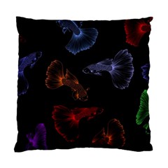 Vector Aquarium Guppies Seamless Fish Pattern With Black Background Standard Cushion Case (two Sides) by Grandong