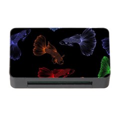 Vector Aquarium Guppies Seamless Fish Pattern With Black Background Memory Card Reader With Cf by Grandong