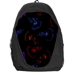 Vector Aquarium Guppies Seamless Fish Pattern With Black Background Backpack Bag by Grandong