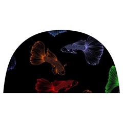 Vector Aquarium Guppies Seamless Fish Pattern With Black Background Anti Scalding Pot Cap by Grandong