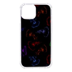 Vector Aquarium Guppies Seamless Fish Pattern With Black Background Iphone 14 Tpu Uv Print Case by Grandong