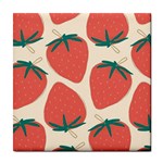 Seamless Strawberry Pattern Vector Tile Coaster Front