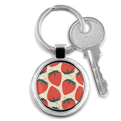 Seamless Strawberry Pattern Vector Key Chain (round) by Grandong