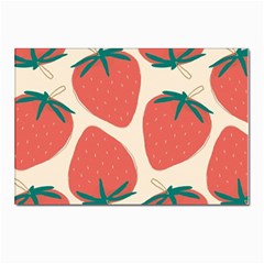 Seamless Strawberry Pattern Vector Postcard 4 x 6  (pkg Of 10) by Grandong