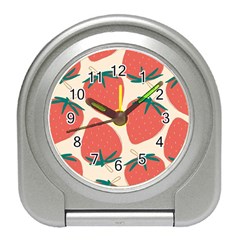 Seamless Strawberry Pattern Vector Travel Alarm Clock by Grandong