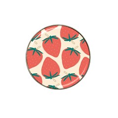 Seamless Strawberry Pattern Vector Hat Clip Ball Marker (4 Pack) by Grandong