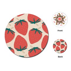 Seamless Strawberry Pattern Vector Playing Cards Single Design (round) by Grandong