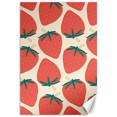 Seamless Strawberry Pattern Vector Canvas 12  X 18  by Grandong