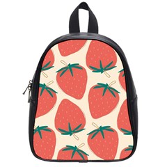 Seamless Strawberry Pattern Vector School Bag (small) by Grandong