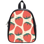 Seamless Strawberry Pattern Vector School Bag (Small) Front