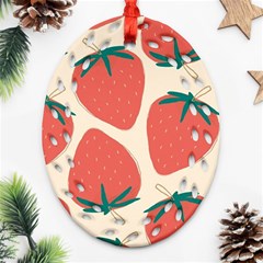 Seamless Strawberry Pattern Vector Ornament (oval Filigree) by Grandong