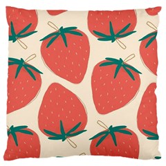 Seamless Strawberry Pattern Vector Large Cushion Case (one Side) by Grandong