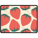 Seamless Strawberry Pattern Vector Two Sides Fleece Blanket (Large) 80 x60  Blanket Front