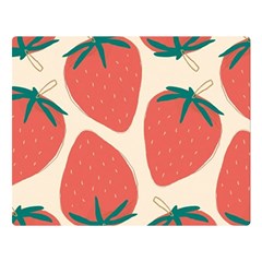 Seamless Strawberry Pattern Vector Two Sides Premium Plush Fleece Blanket (large) by Grandong