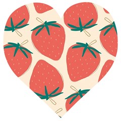 Seamless Strawberry Pattern Vector Wooden Puzzle Heart by Grandong