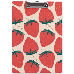 Seamless Strawberry Pattern Vector A4 Acrylic Clipboard by Grandong