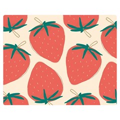 Seamless Strawberry Pattern Vector Premium Plush Fleece Blanket (medium) by Grandong