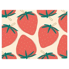 Seamless Strawberry Pattern Vector Premium Plush Fleece Blanket (extra Small) by Grandong