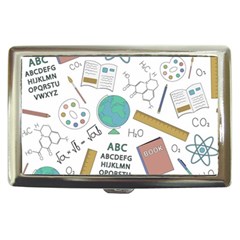 School Subjects And Objects Vector Illustration Seamless Pattern Cigarette Money Case by Grandong