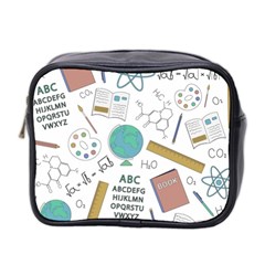 School Subjects And Objects Vector Illustration Seamless Pattern Mini Toiletries Bag (two Sides) by Grandong