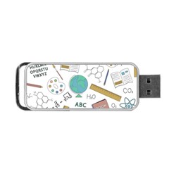 School Subjects And Objects Vector Illustration Seamless Pattern Portable Usb Flash (two Sides) by Grandong