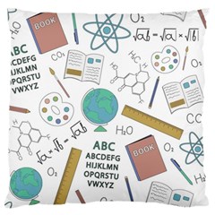 School Subjects And Objects Vector Illustration Seamless Pattern Standard Premium Plush Fleece Cushion Case (one Side) by Grandong