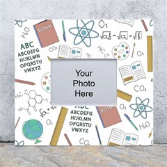 School Subjects And Objects Vector Illustration Seamless Pattern White Wall Photo Frame 5  X 7  by Grandong