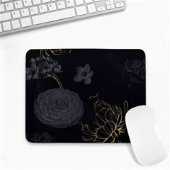 Dark And Gold Flower Patterned Small Mousepad by Grandong