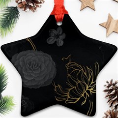 Dark And Gold Flower Patterned Ornament (star) by Grandong