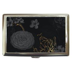 Dark And Gold Flower Patterned Cigarette Money Case by Grandong