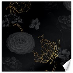 Dark And Gold Flower Patterned Canvas 20  X 20  by Grandong