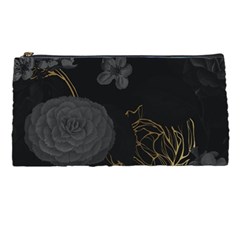 Dark And Gold Flower Patterned Pencil Case by Grandong