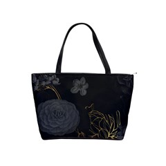 Dark And Gold Flower Patterned Classic Shoulder Handbag by Grandong