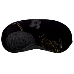 Dark And Gold Flower Patterned Sleep Mask by Grandong