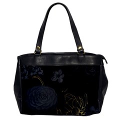 Dark And Gold Flower Patterned Oversize Office Handbag by Grandong